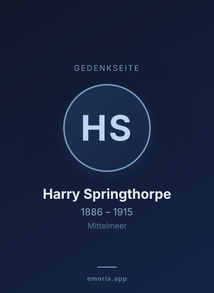 Gedenkportrait von Harry Springthorpe