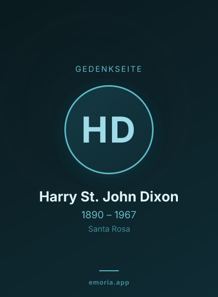 Gedenkportrait von Harry St. John Dixon