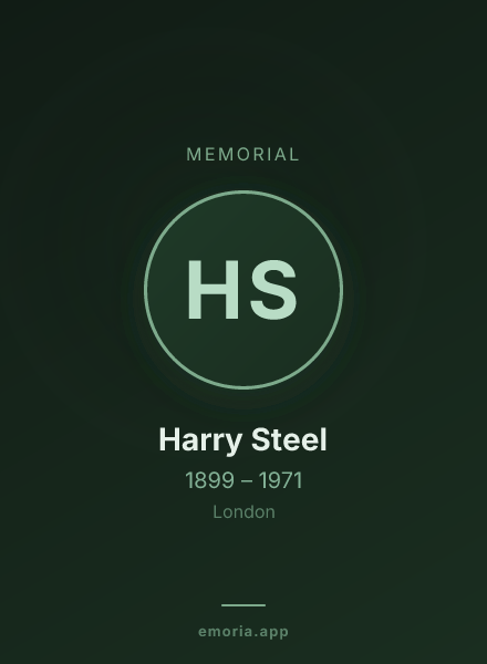 Memorial portrait of Harry Steel