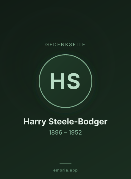 Gedenkportrait von Harry Steele-Bodger