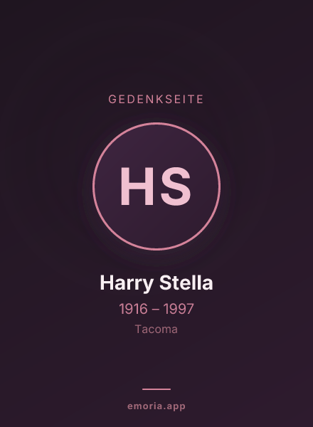 Gedenkportrait von Harry Stella