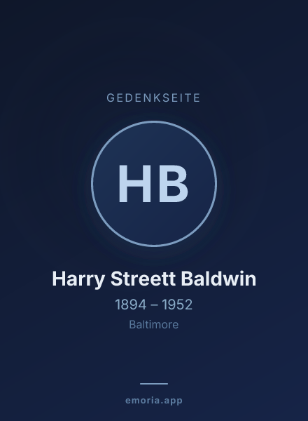 Gedenkportrait von Harry Streett Baldwin