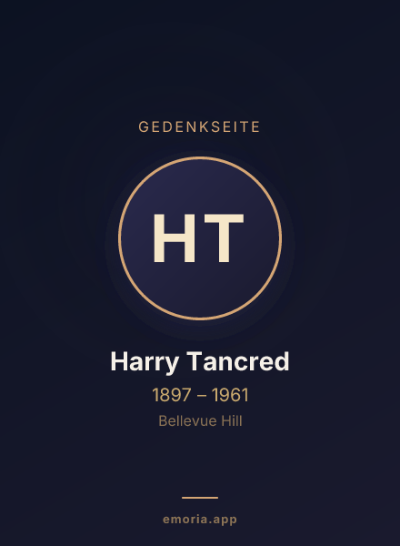Gedenkportrait von Harry Tancred