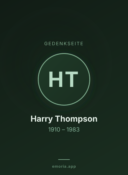 Gedenkportrait von Harry Thompson