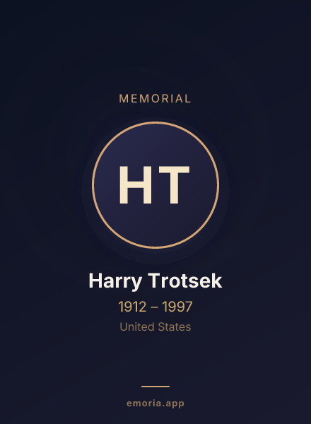 Memorial portrait of Harry Trotsek