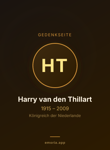 Gedenkportrait von Harry van den Thillart