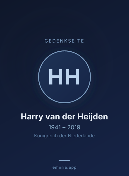 Gedenkportrait von Harry van der Heijden