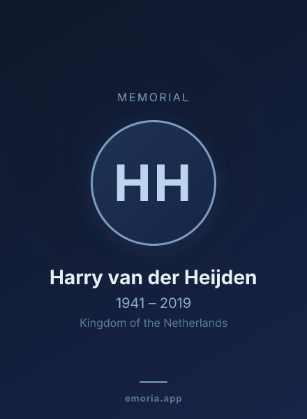 Memorial portrait of Harry van der Heijden