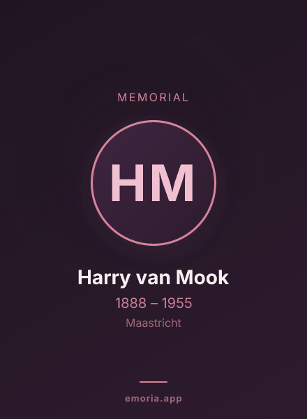 Memorial portrait of Harry van Mook
