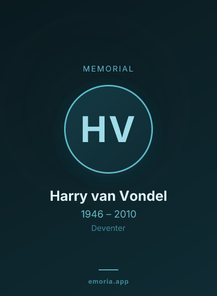 Memorial portrait of Harry van Vondel