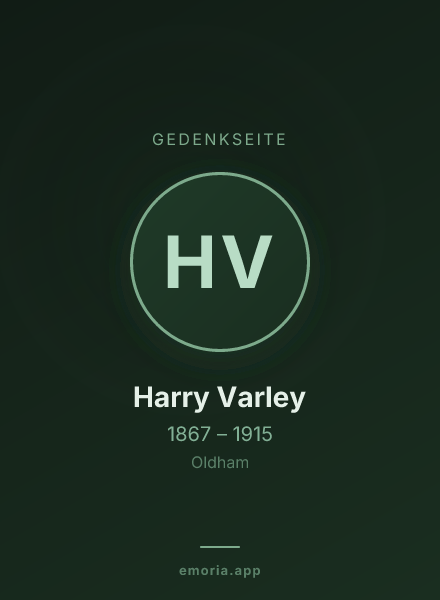 Gedenkportrait von Harry Varley