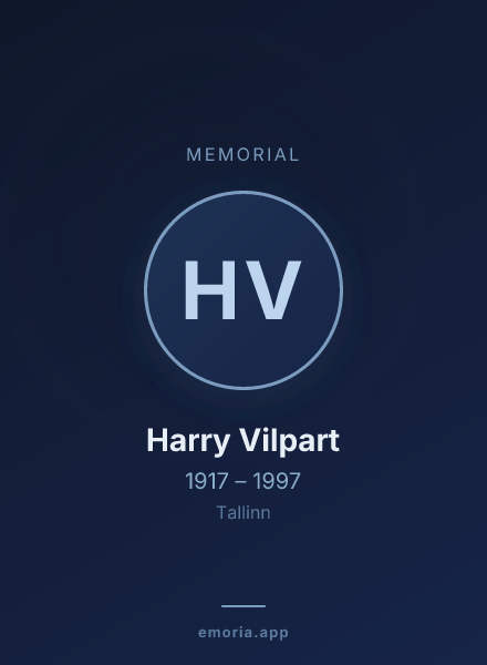Memorial portrait of Harry Vilpart
