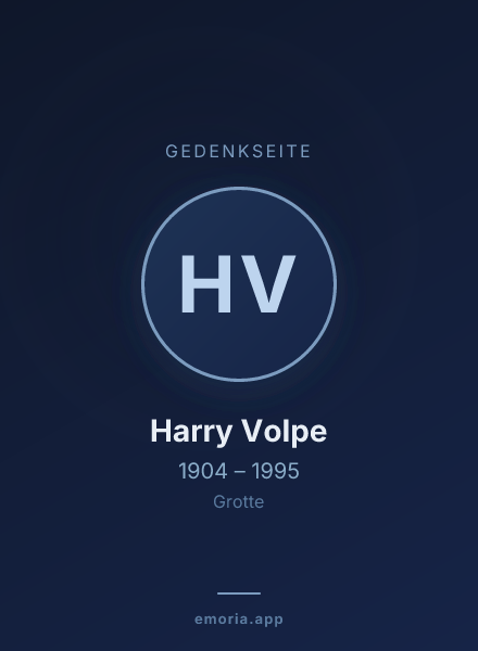 Gedenkportrait von Harry Volpe