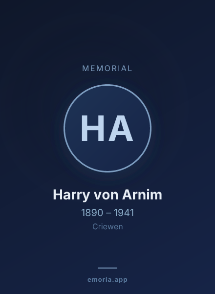 Memorial portrait of Harry von Arnim
