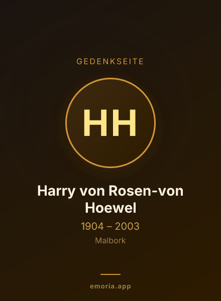 Gedenkportrait von Harry von Rosen-von Hoewel