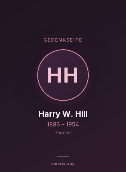Gedenkportrait von Harry W. Hill