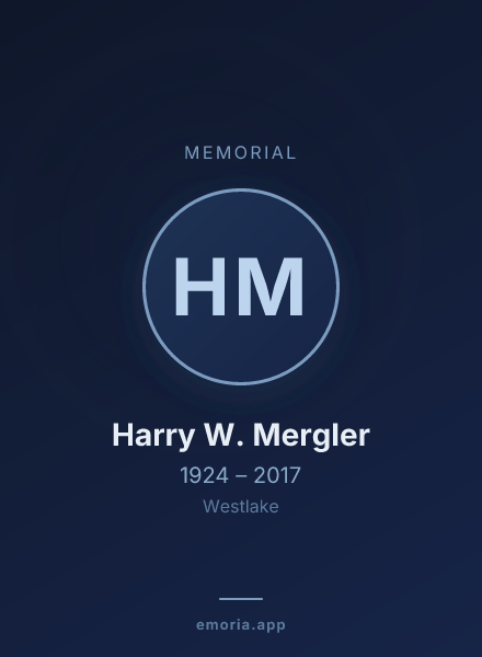 Memorial portrait of Harry W. Mergler