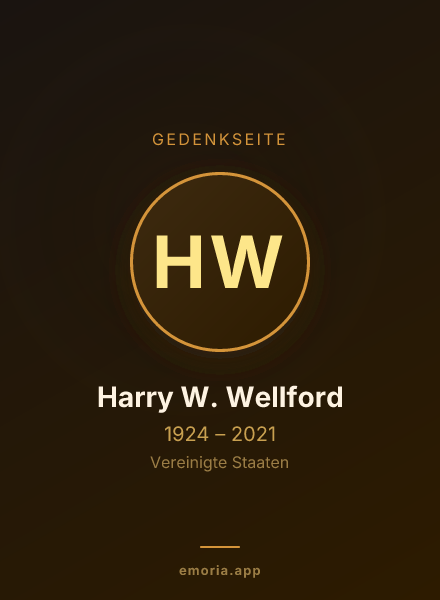 Gedenkportrait von Harry W. Wellford