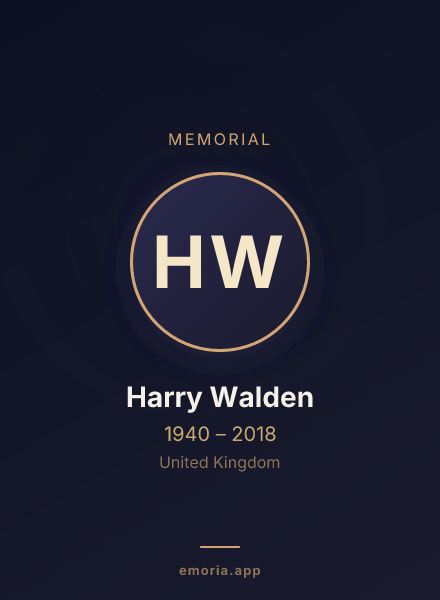 Memorial portrait of Harry Walden