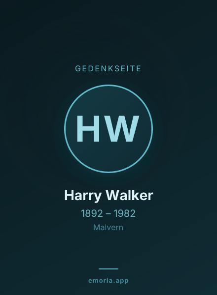 Gedenkportrait von Harry Walker