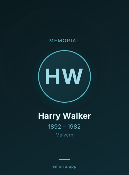 Memorial portrait of Harry Walker