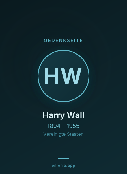 Gedenkportrait von Harry Wall