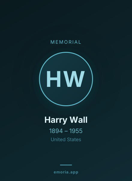 Memorial portrait of Harry Wall