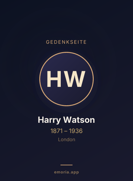 Gedenkportrait von Harry Watson