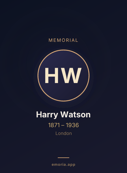 Memorial portrait of Harry Watson