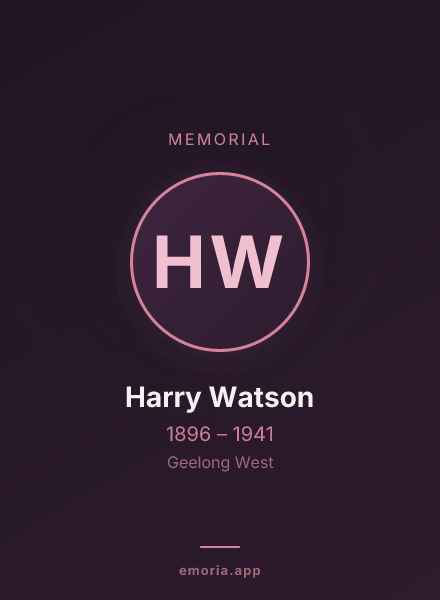 Memorial portrait of Harry Watson