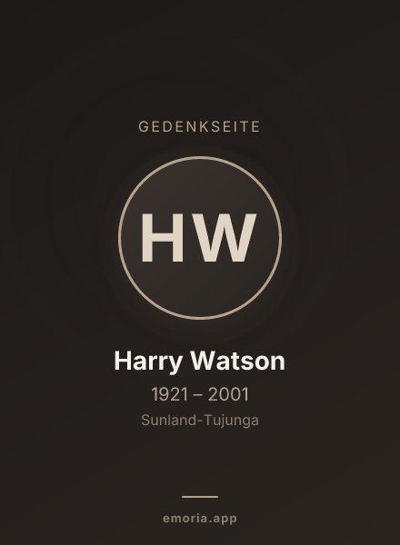 Gedenkportrait von Harry Watson