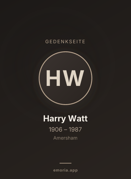 Gedenkportrait von Harry Watt