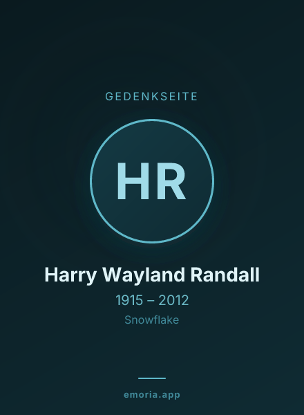 Gedenkportrait von Harry Wayland Randall