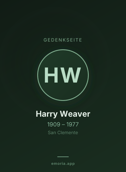 Gedenkportrait von Harry Weaver