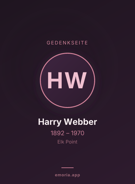 Gedenkportrait von Harry Webber