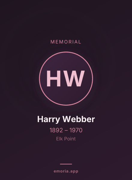 Memorial portrait of Harry Webber