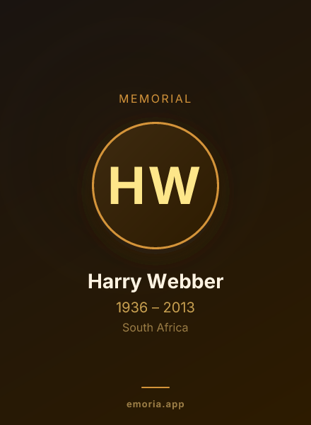 Memorial portrait of Harry Webber