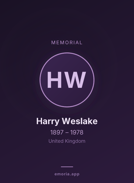 Memorial portrait of Harry Weslake