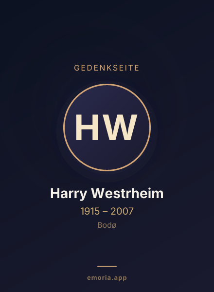 Gedenkportrait von Harry Westrheim