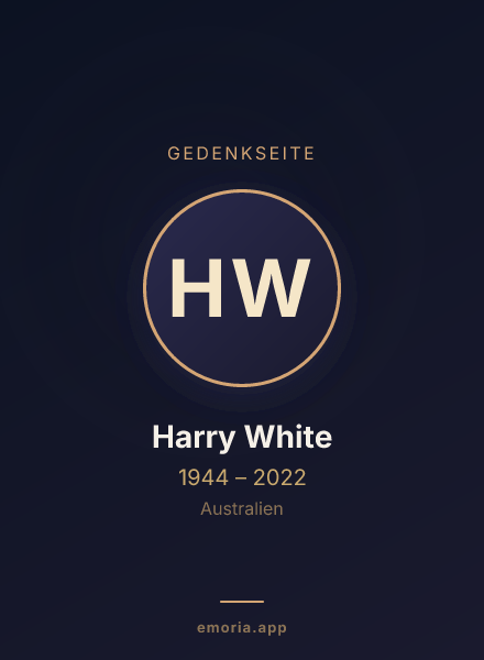 Gedenkportrait von Harry White