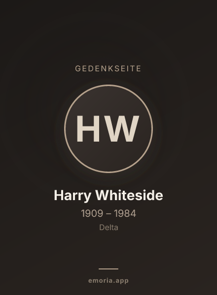 Gedenkportrait von Harry Whiteside