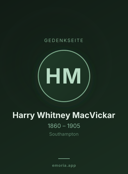 Gedenkportrait von Harry Whitney MacVickar