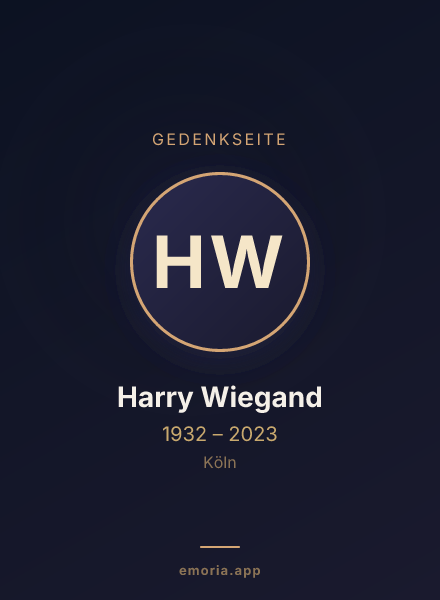 Gedenkportrait von Harry Wiegand
