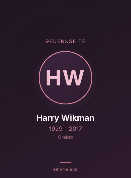 Gedenkportrait von Harry Wikman