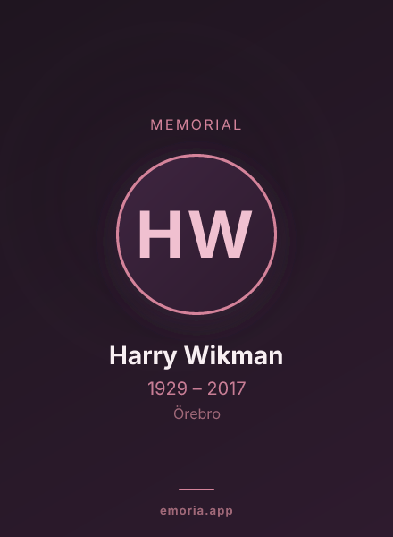 Memorial portrait of Harry Wikman