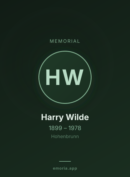 Memorial portrait of Harry Wilde