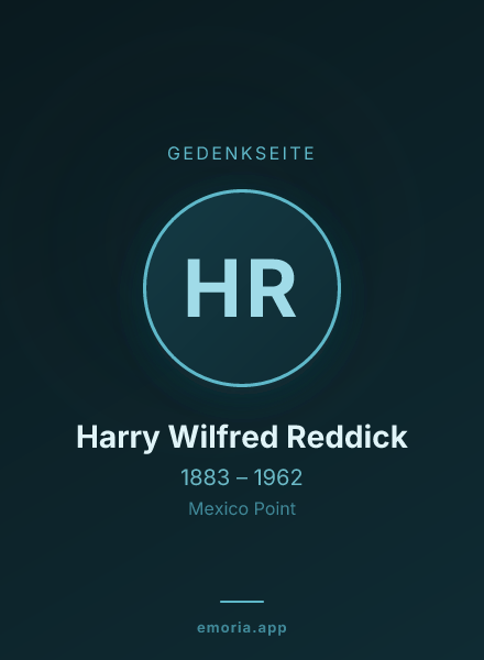 Gedenkportrait von Harry Wilfred Reddick