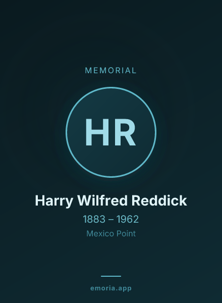 Memorial portrait of Harry Wilfred Reddick