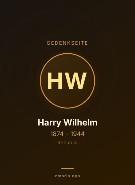 Gedenkportrait von Harry Wilhelm