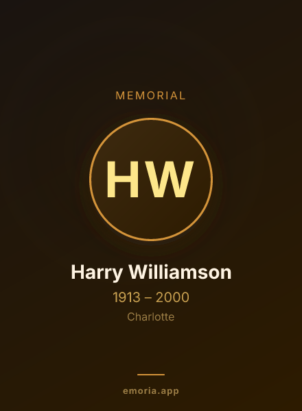 Memorial portrait of Harry Williamson